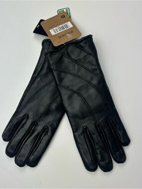 Igloos  Black genuine Leather insolation Women’s Gloves Sz M/L Smooth Finish NWT